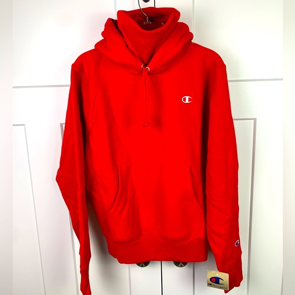 Champion LAB Defender Series Reverse Weave Hoodie Inset Mask Men's SMALL Red - Picture 1 of 7